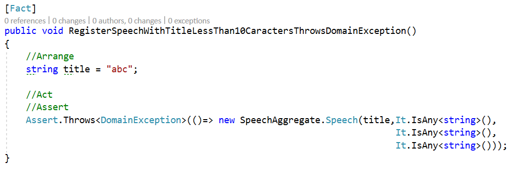 RegisterSpeechWithTitleLessThan10CaractersThrowsDomainException